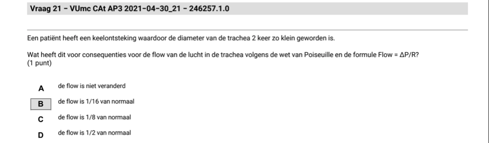 Wat houdt de wet van Poiseuille in en wat voor invloed hebben lengte (L) , radius (r) en weerstand (R) hiermee te maken?