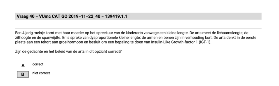 Wat is er niet correct aan de opvatting van de arts over IGF-1?