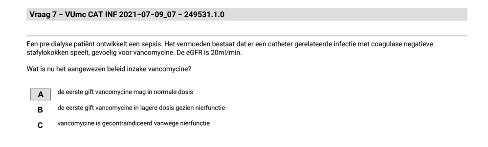 In welke gevallen dien je Vancomycine toe als AB?