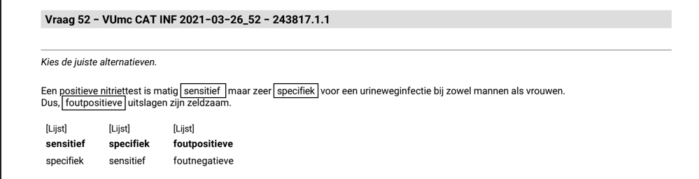 Wat is het verschil tussen 'Sensitiviteit' en 'Specifiteit'?