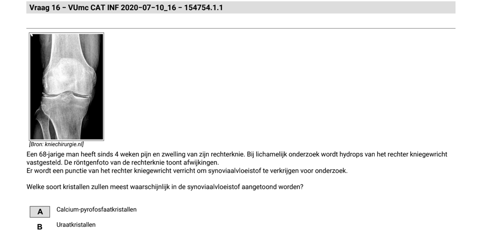 Op welke aandoeningen duiden beide antwoorden? Wat is het verschil hiertussen?