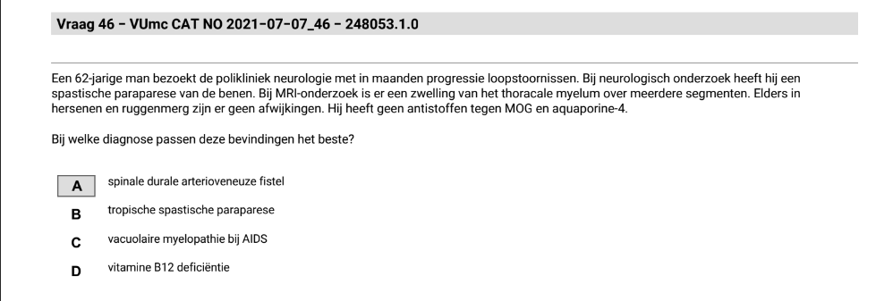 Wat zijn kenmerken van deze vier aandoeningen?