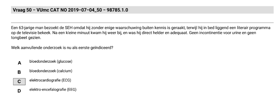 Waarom hier ECG ipv EEG?