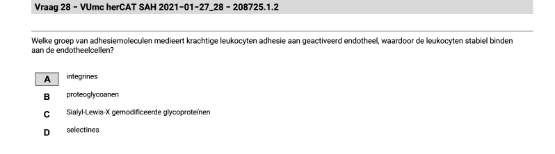 Wat is het verschil tussen Integrines, Sialyl-Lewis-X gemodificeerde glycoproteïnen en Selectines?