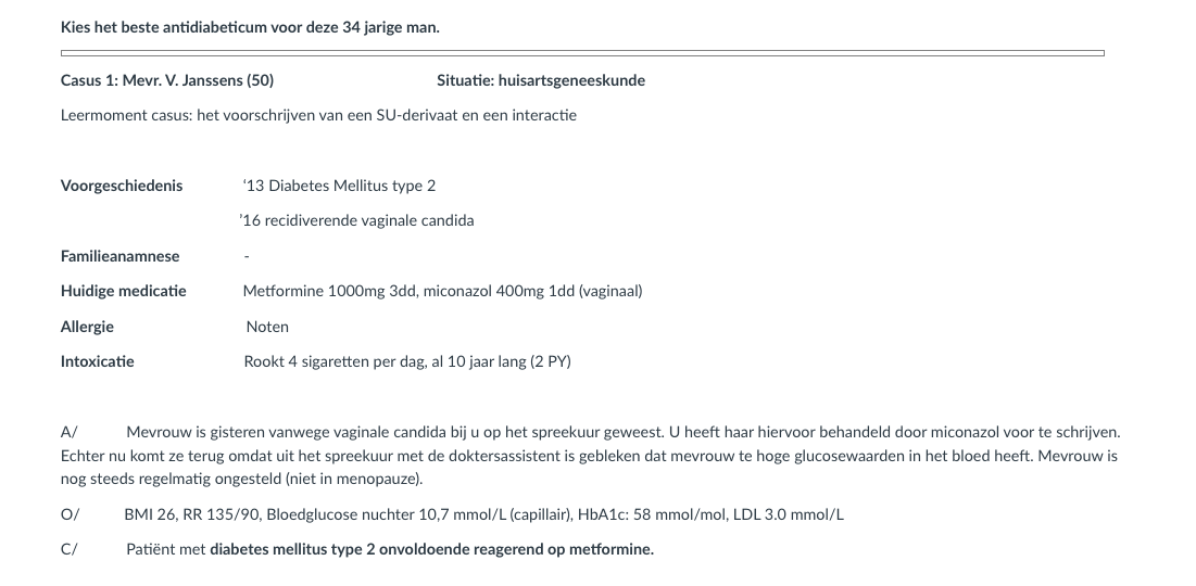 Welk recept schrijf je voor deze patiënt (casus 1)?
