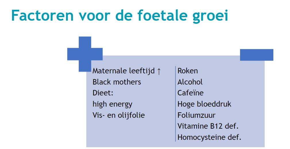 Factoren voor de foetale groei